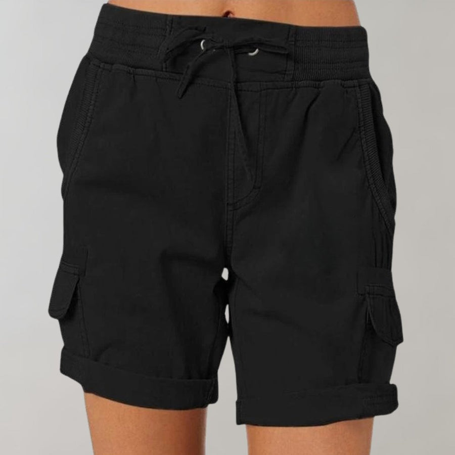 Freya | Women's High-Waisted Cargo Shorts with Drawstring