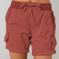 Freya | Women's High-Waisted Cargo Shorts with Drawstring