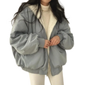 Women's Hooded Jacket with Plush-Lined Hood and Zip-Front Closure