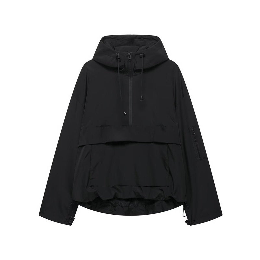 Florence | Women's Hooded Pullover Anorak Quilted Jacket Windproof Half-Zip