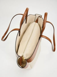 Madison | Women's Large Canvas Leather-Trim Open-Top Tote Bag