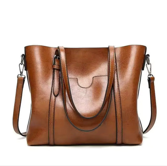Aria | Women's Large Leather-Look Shoulder Tote Bag Crossbody Handbag