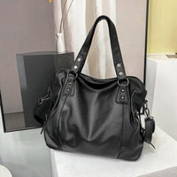Mia | Women's Large Leather-Look Studded Shoulder Tote Bag