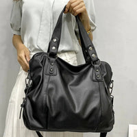 Mia | Women's Large Leather-Look Studded Shoulder Tote Bag