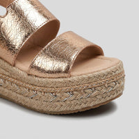 Layla | Women's Metallic Open-Toe Espadrille Platform Sandals Ankle-Strap