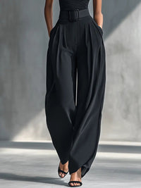 Phoebe | Women's One-Shoulder Knit Wide-Leg Trouser Set