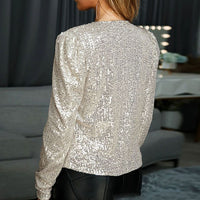 Olivia | Women's Open-Front Sequin Sparkle Party Jacket