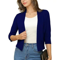Isla | Women's Open-Front Three-Quarter Sleeve Cropped Cardigan