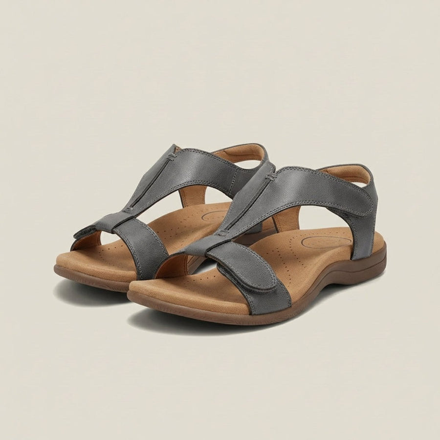 Evelyn | Women's Open-Toe Hook-Loop T-Strap Comfortable Sandals