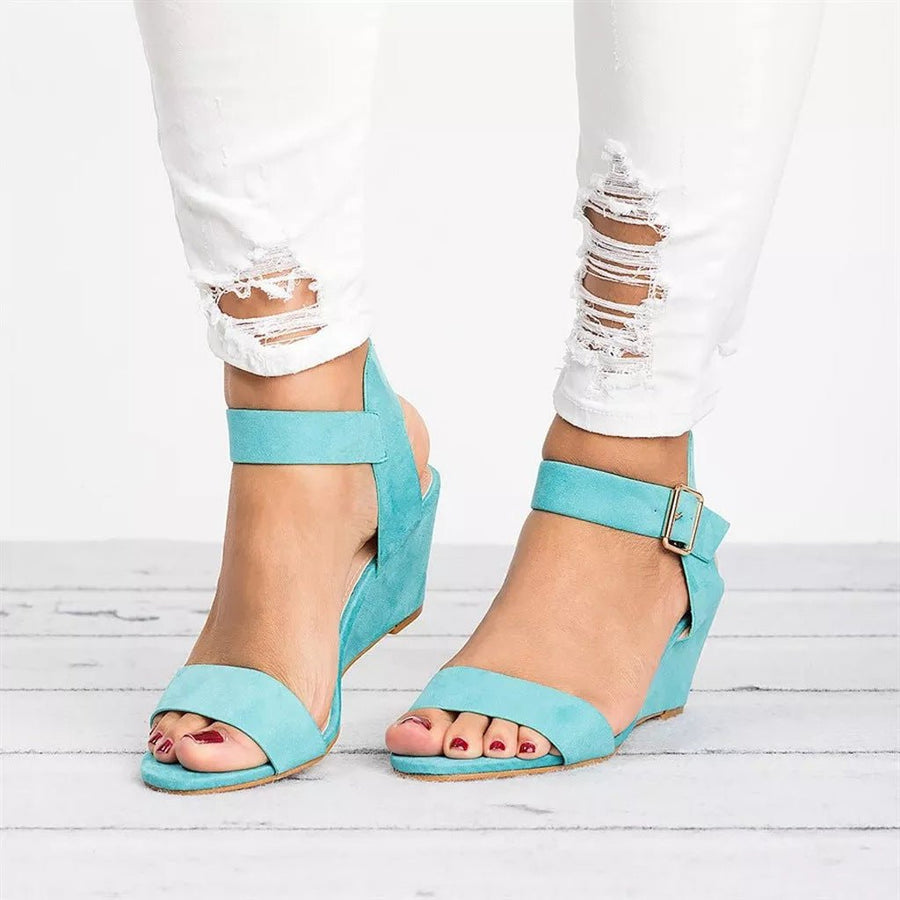 Penelope | Women's Open-Toe Wedge Ankle-Strap Buckle Sandals