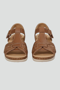 Evelyn | Women's Open-Toe Woven-Strap Flat Velcro Sandals