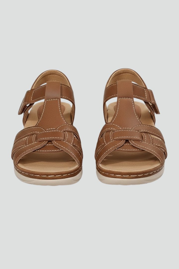 Evelyn | Women's Open-Toe Woven-Strap Flat Velcro Sandals