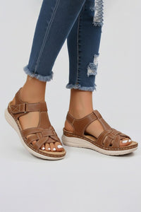 Evelyn | Women's Open-Toe Woven-Strap Flat Velcro Sandals