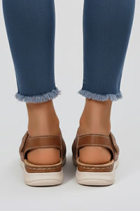 Evelyn | Women's Open-Toe Woven-Strap Flat Velcro Sandals
