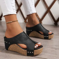 Amelia | Women's Orthopedic Cork Wedge Platform Sandals
