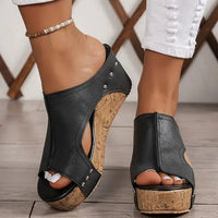 Amelia | Women's Orthopedic Cork Wedge Platform Sandals