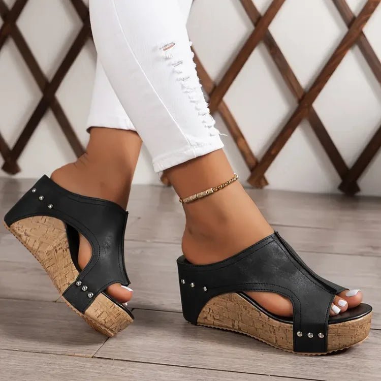 Amelia | Women's Orthopedic Cork Wedge Platform Sandals