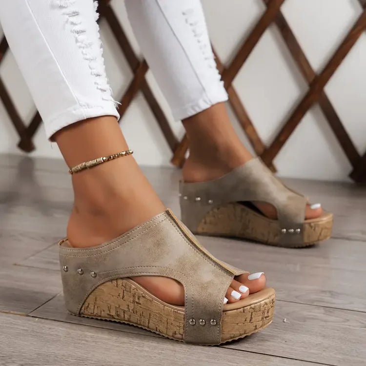 Amelia | Women's Orthopedic Cork Wedge Platform Sandals