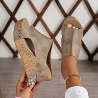 Amelia | Women's Orthopedic Cork Wedge Platform Sandals