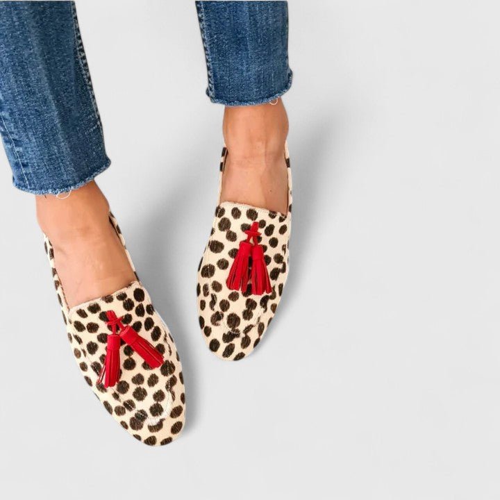 Ella | Women's Cushioned Leopard Print Tassel Loafers
