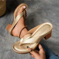Women's Toe-Post Platform Sandals - Block Heels