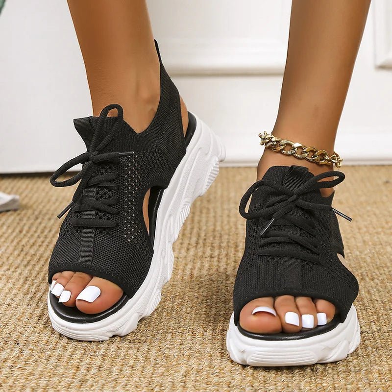 Isla | Women's Knit Lace-Up Athletic Sandals