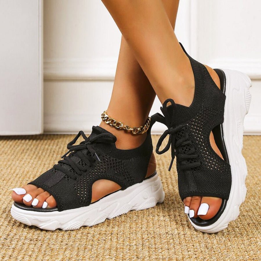 Isla | Women's Knit Lace-Up Athletic Sandals