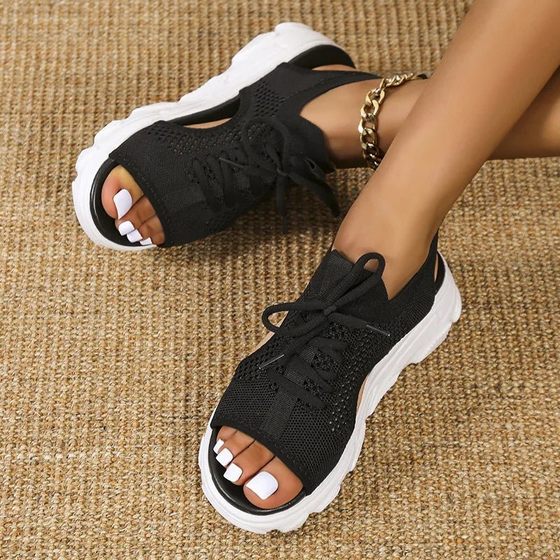 Isla | Women's Knit Lace-Up Athletic Sandals