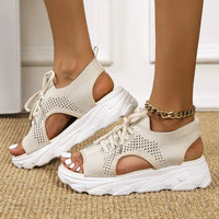 Isla | Women's Knit Lace-Up Athletic Sandals