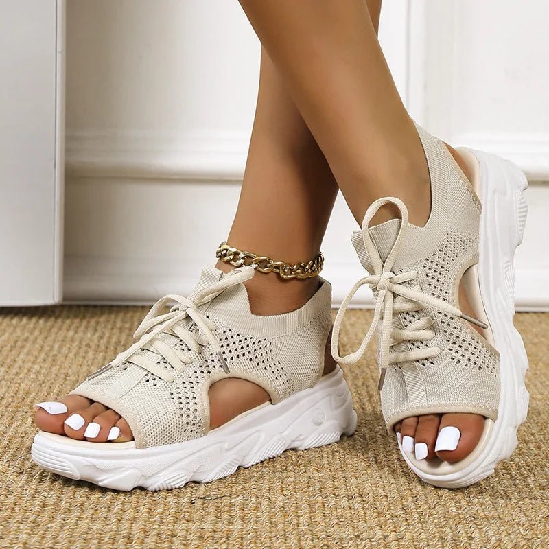 Isla | Women's Knit Lace-Up Athletic Sandals