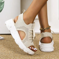 Isla | Women's Knit Lace-Up Athletic Sandals