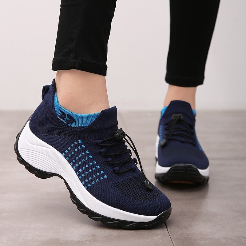 Scarlett | Women's Memory-Foam Lace-Up Platform Trainers