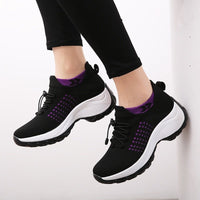 Scarlett | Women's Memory-Foam Lace-Up Platform Trainers