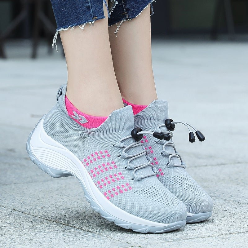 Scarlett | Women's Memory-Foam Lace-Up Platform Trainers
