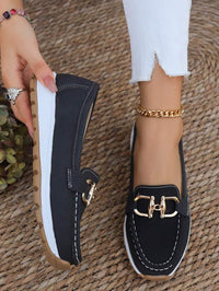 Ava | Women's Non-Slip Gold-Buckle Slip-On Loafers