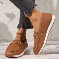 Ava | Women's Non-Slip Gold-Buckle Slip-On Loafers