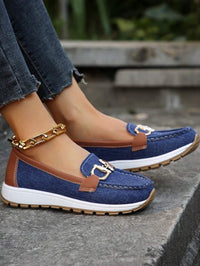 Ava | Women's Non-Slip Gold-Buckle Slip-On Loafers