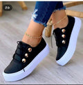 Rosie | Women's Platform Lace-Up Gold-Stud Trainers