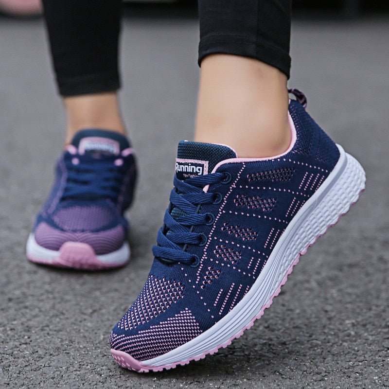 Amelia | Women's Wide-Fit Lace-Up Mesh Knit Trainers