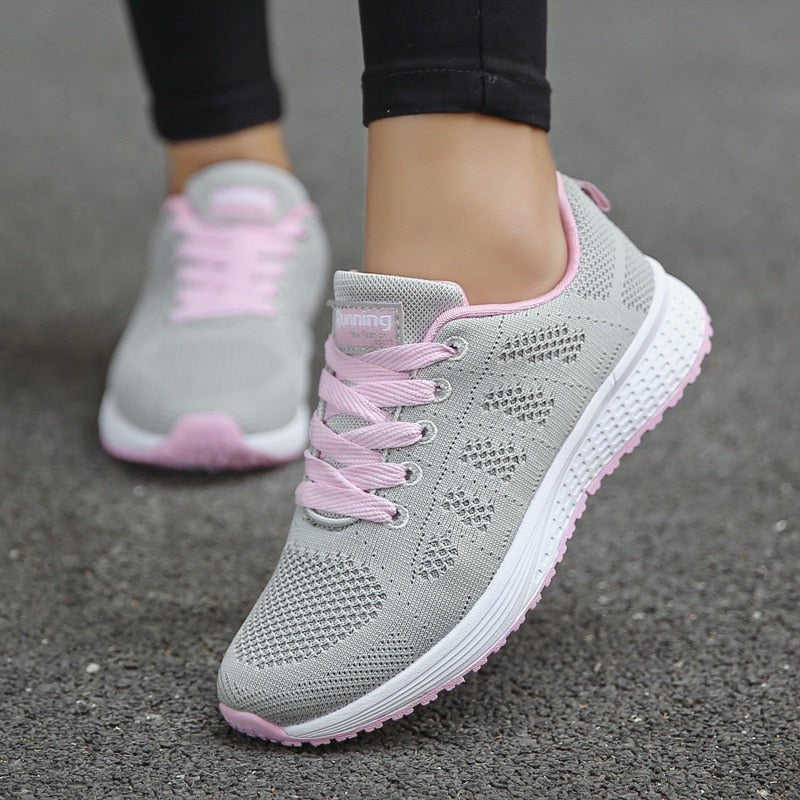 Amelia | Women's Wide-Fit Lace-Up Mesh Knit Trainers