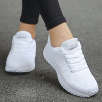 Amelia | Women's Wide-Fit Lace-Up Mesh Knit Trainers