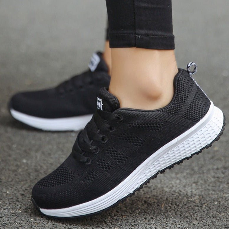 Amelia | Women's Wide-Fit Lace-Up Mesh Knit Trainers