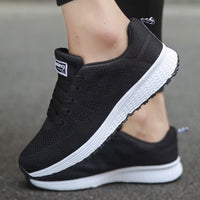 Amelia | Women's Wide-Fit Lace-Up Mesh Knit Trainers