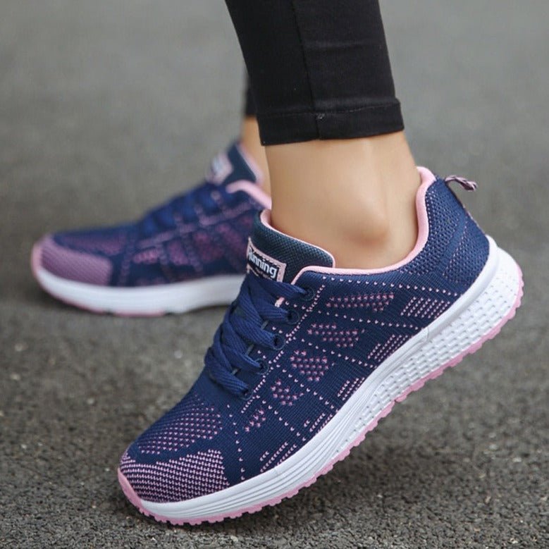 Amelia | Women's Wide-Fit Lace-Up Mesh Knit Trainers