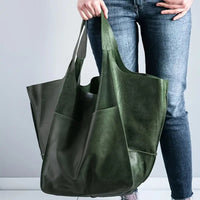 Scarlett | Women's Oversized Faux Leather Magnetic Closure Tote Bag
