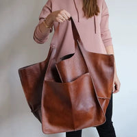 Scarlett | Women's Oversized Faux Leather Magnetic Closure Tote Bag