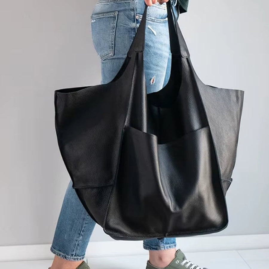 Scarlett | Women's Oversized Faux Leather Magnetic Closure Tote Bag