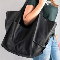 Scarlett | Women's Oversized Faux Leather Magnetic Closure Tote Bag