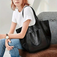 Scarlett | Women's Oversized Faux Leather Magnetic Closure Tote Bag