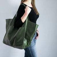 Scarlett | Women's Oversized Faux Leather Magnetic Closure Tote Bag
